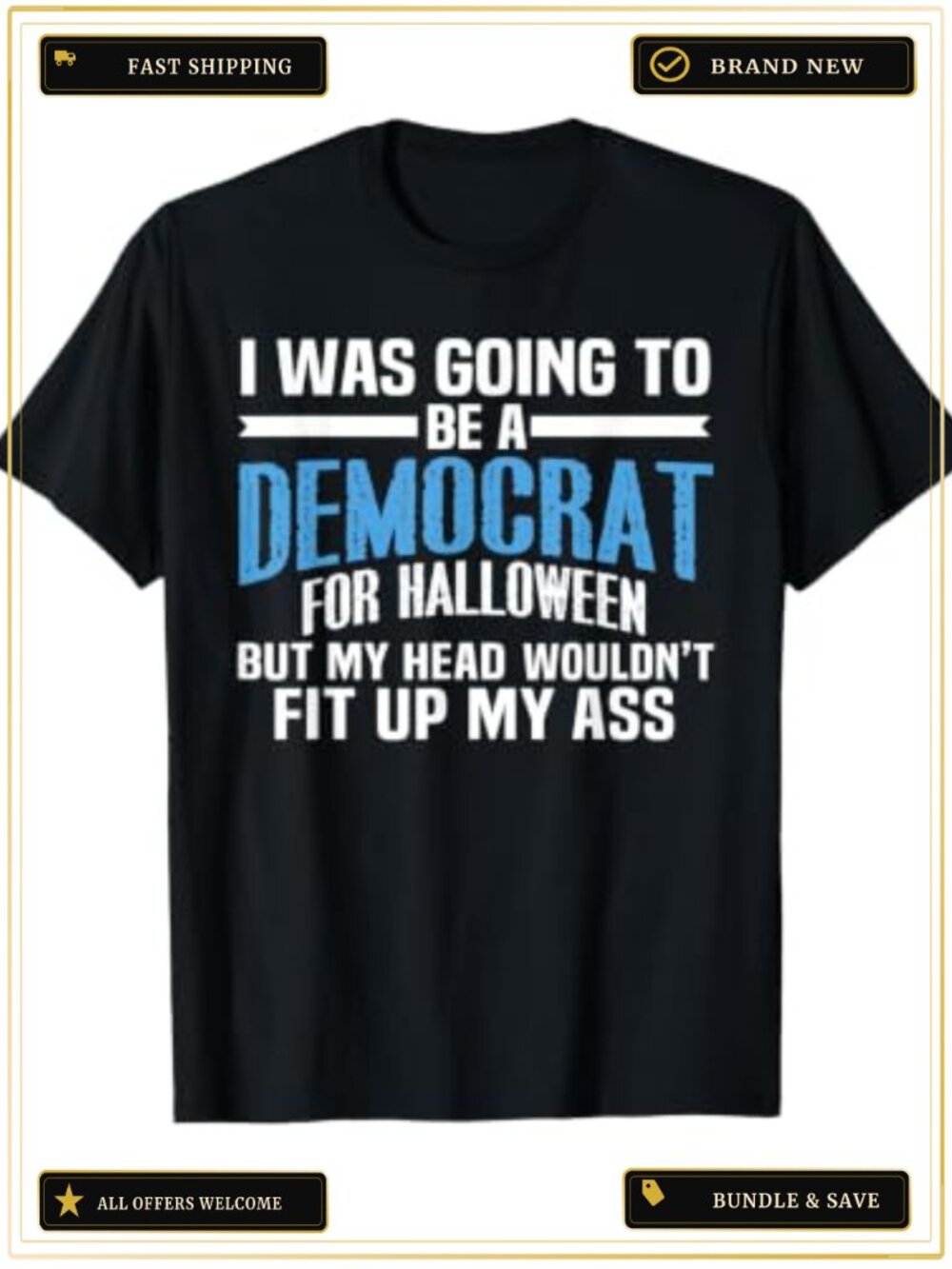 Political Halloween T-Shirt Classic Fit Short Sleeve Novelty Tee